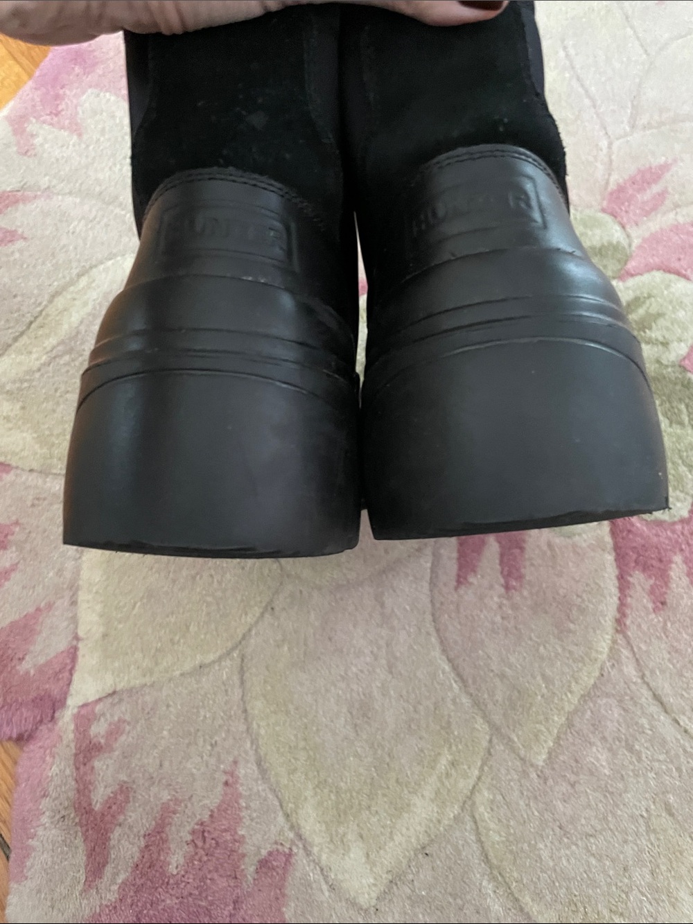 Hunter Black Zip-Front Platform Chelsea Rain Boots - Picture 8 of 10
